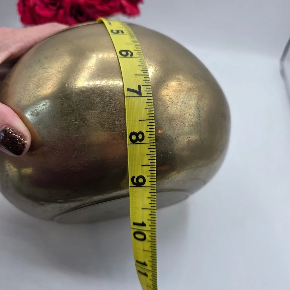 Vintage Solid Brass Ginger Jar Lidded Pot Round Storage Container Asian Markings